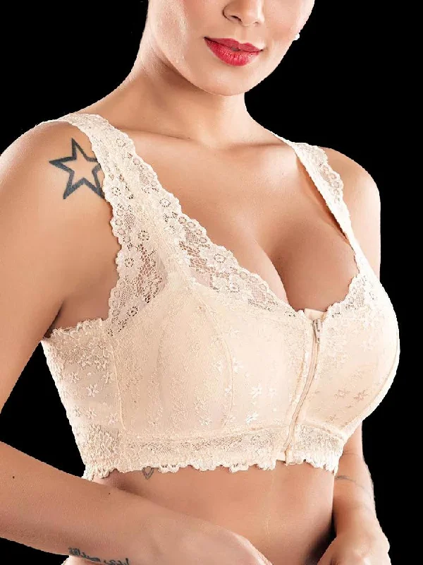 Front Zipper Lace Bra