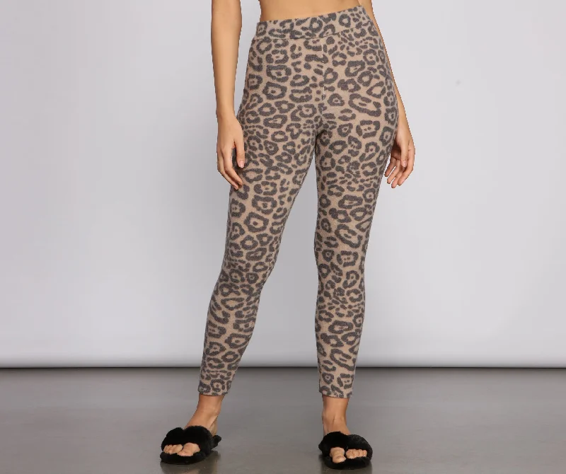 High Waist Leopard Print Pajama Leggings