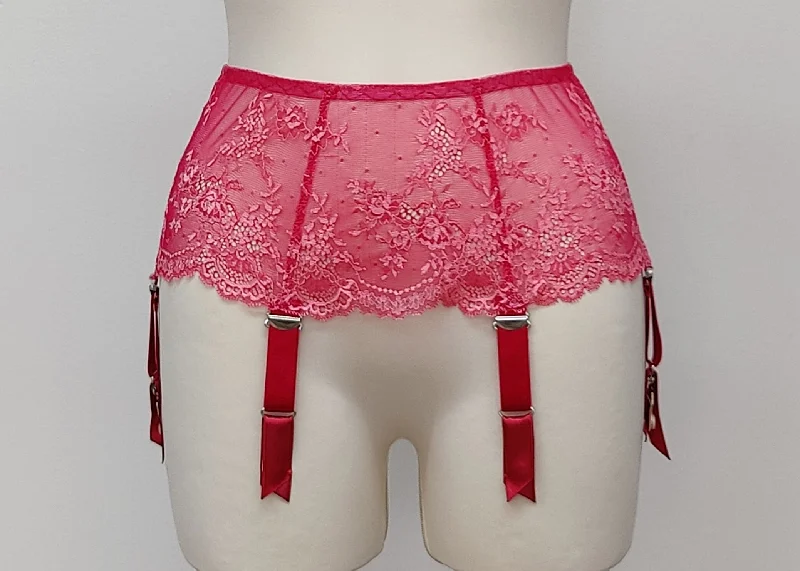 Pink Lace JUDITH Garter belt