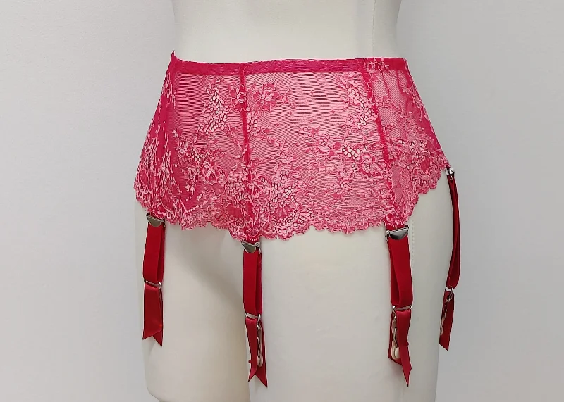 Pink Lace JUDITH Garter belt