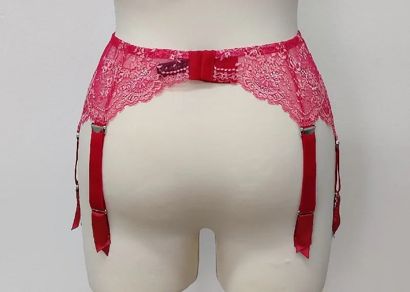 Pink Lace JUDITH Garter belt