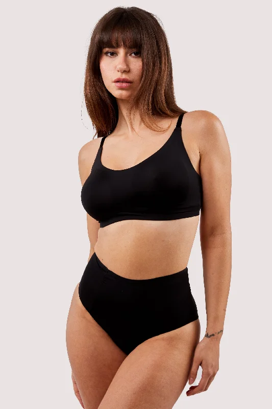 Second Skin Black Recycled Crop Top Bra