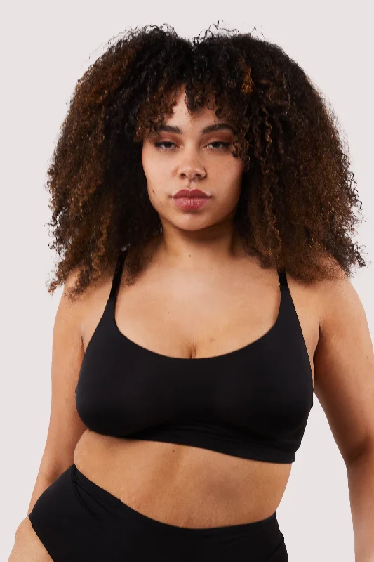 Second Skin Black Recycled Crop Top Bra