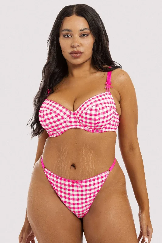 Daisy Pink Gingham Thong