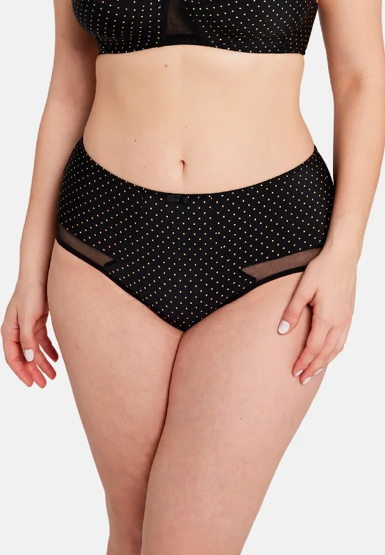 Shorty Complice Imprimé Pois Noir & Ocre