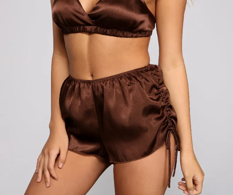 Sleek And Chic Satin Pajama Bralette