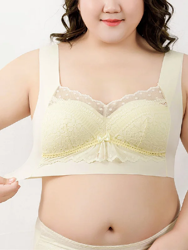 Soft Seamless Wirefree Molded Cup Lace Bra