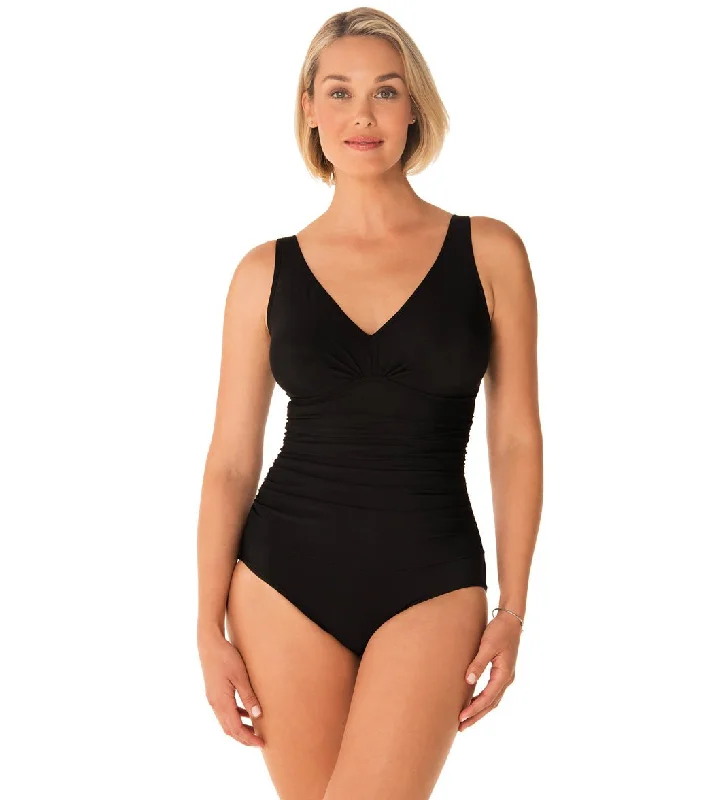 Bring Sexy Black One Piece Swimsuit Missy Style- 5529201