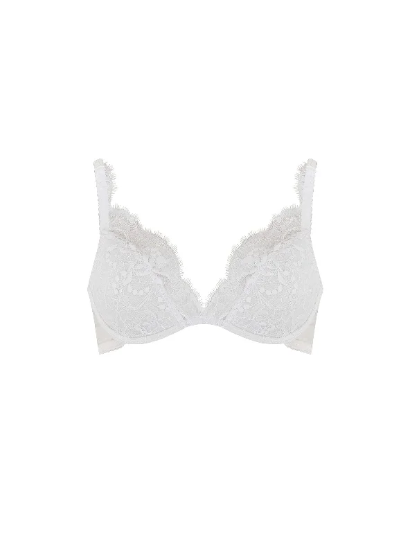 Signature Padded Plunge Bra - White