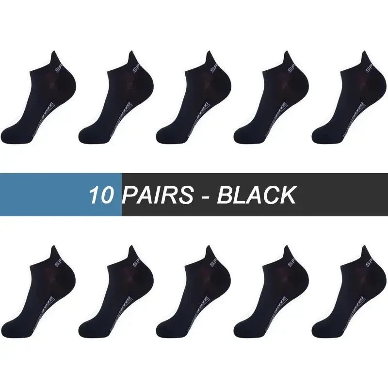 10 Pairs High Quality Men Ankle Socks Breathable Cotton Sports Socks Mesh Casual