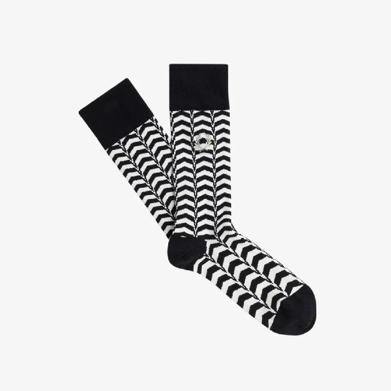 Abstract Print Socks (Black + Warm Grey)