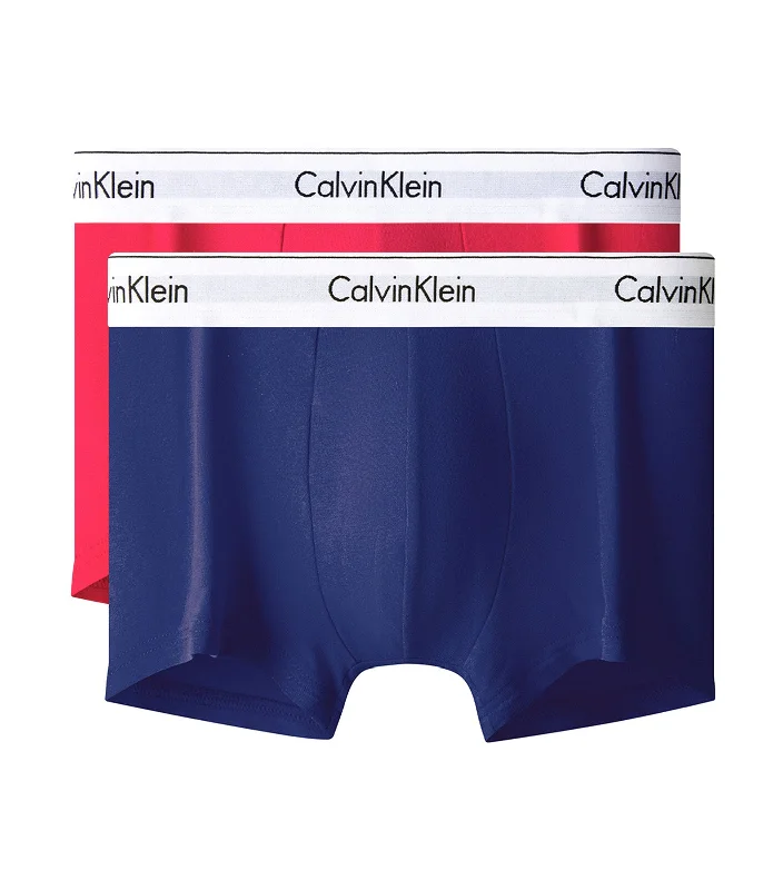 Modern Cotton Stretch Trunks 2 Pack Blue