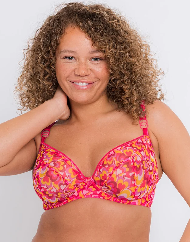 Curvy Kate Lifestyle Plunge Bra Pink Hearts