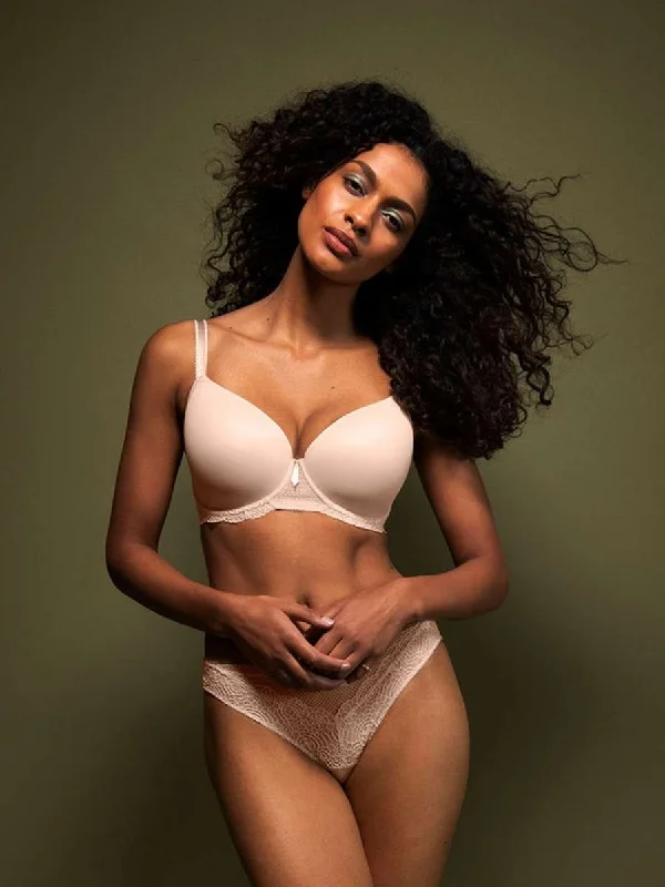 Expression Plunge Moulded Bra - Natural Beige