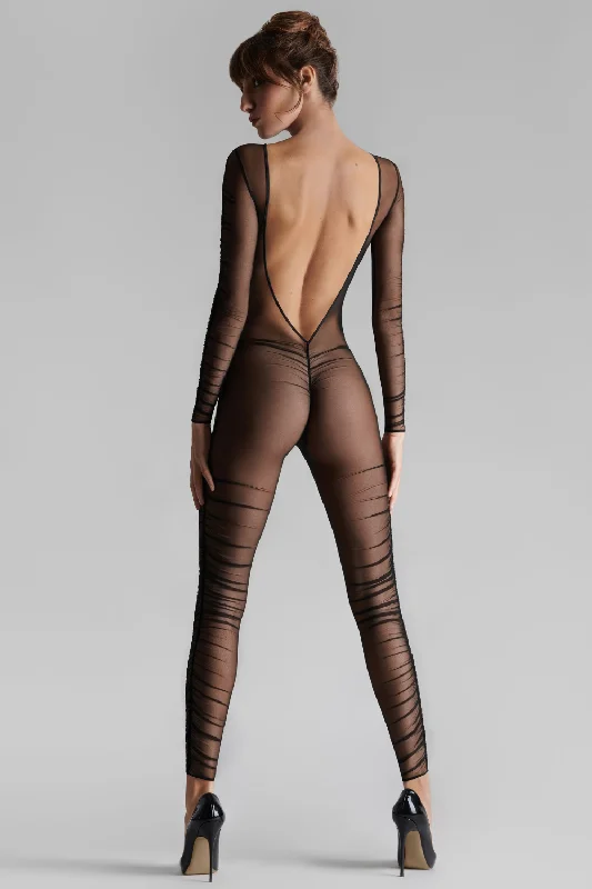 Nuit Fauve Long Sleeve Naked Back Catsuit