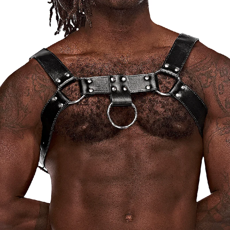 Male Power Aries Faux Leather Bulldog Chest Harness