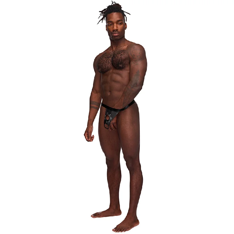 Male Power Fetish Apollo Wet Look Studded Backless Thong