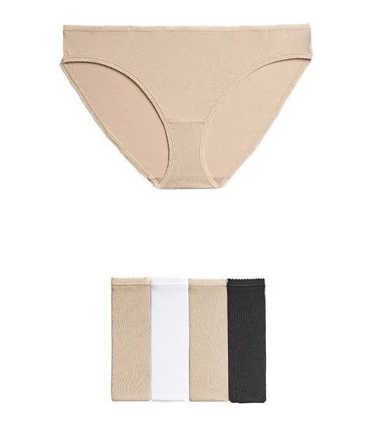 5-pack Cotton Rich Bikini Knickers Beige