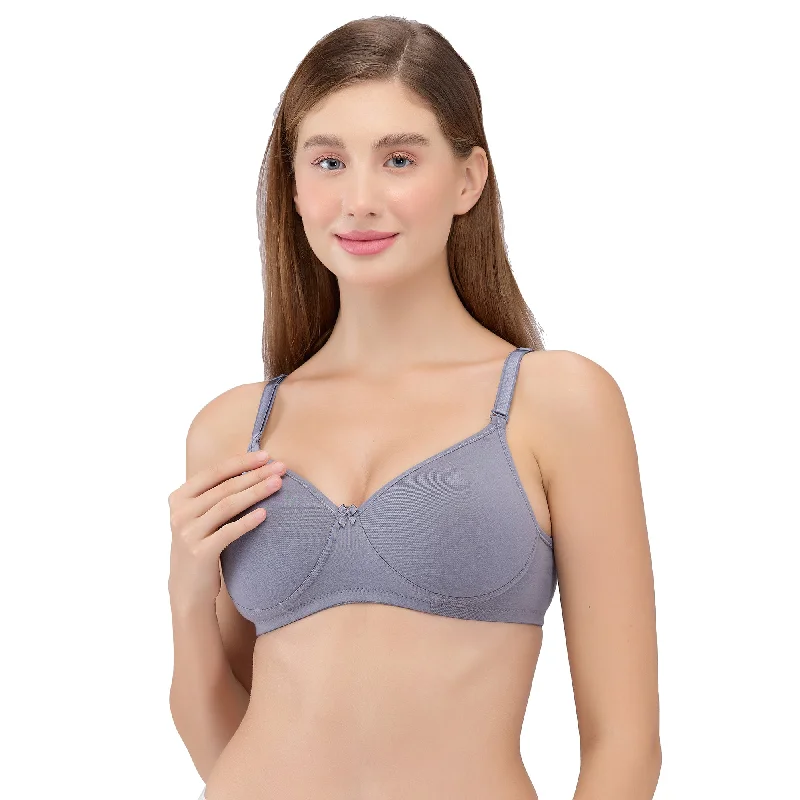 Padded Non Wired Bra Grey