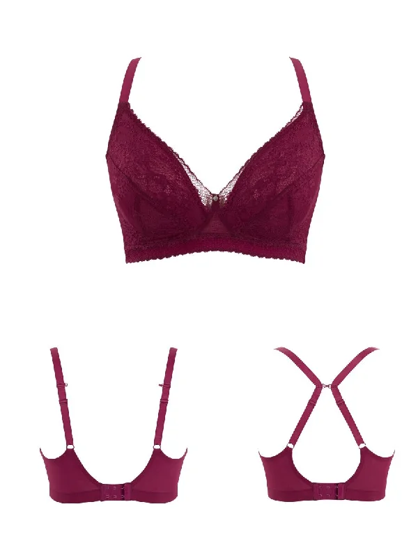 Alexis Plunge Bralette - Berry