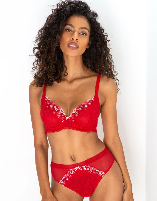 Pour Moi Gigi Plunge Bra Red/Pink