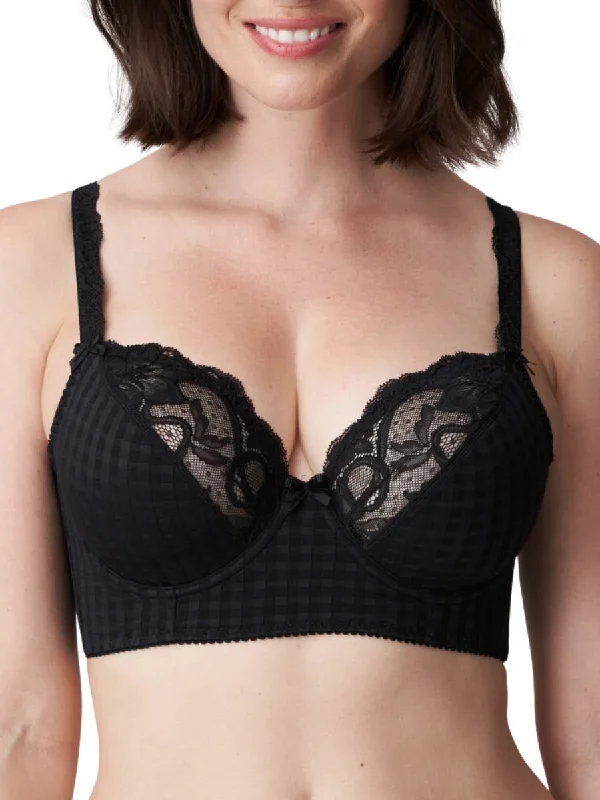 Madison Plunge Longline Bra - Black