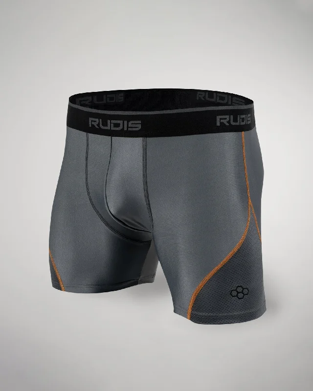 RUDIS Essential Gray/Orange Adult Boxer Brief