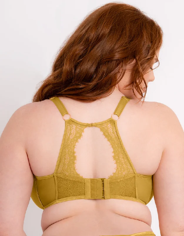 Scantilly Exposed Plunge Bra Ochre