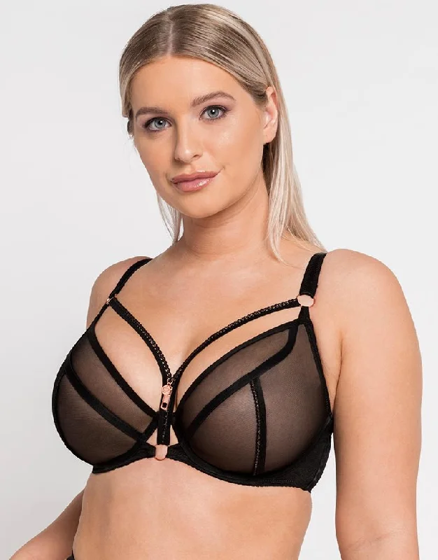 Scantilly Unzipped Plunge Bra Black