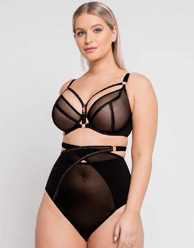 Scantilly Unzipped Plunge Bra Black