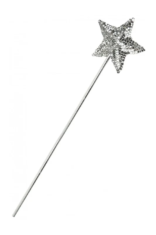 Silver Sequin Star Wand