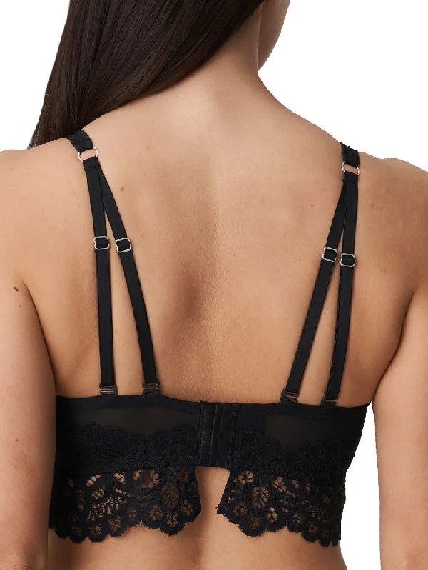 Twist First Night Longline Plunge Bra - Black