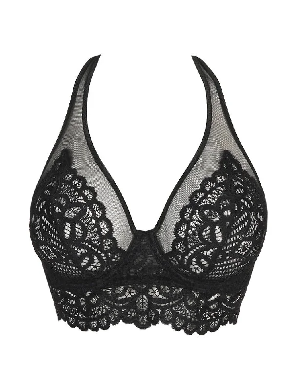 Twist First Night Longline Plunge Bra - Black