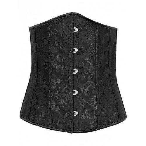 Jacquard Buckle Lace-Up Corset - Black 6xl