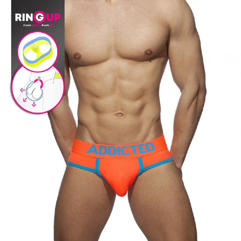 Addicted Neon Cockring Swimderwear Brief (Orange)