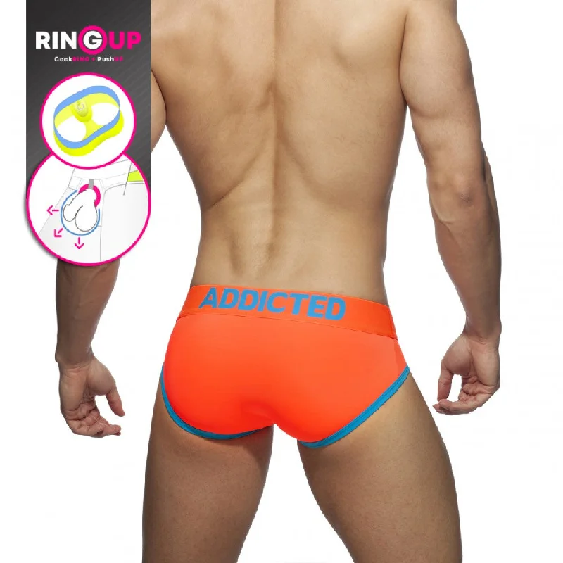 Addicted Neon Cockring Swimderwear Brief (Orange)