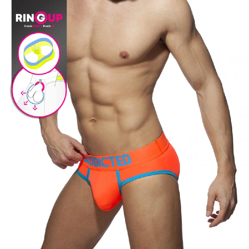 Addicted Neon Cockring Swimderwear Brief (Orange)