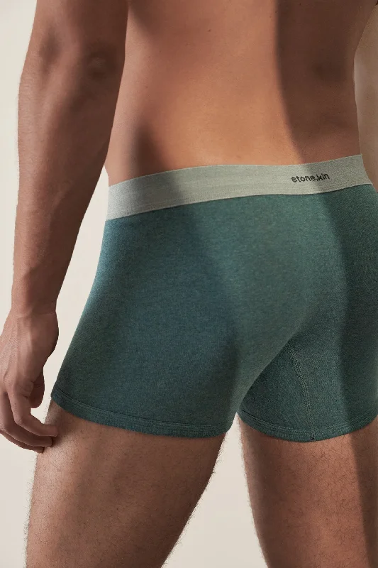 Boxer Brief in Organic Cotton Rib - Teal & Sage