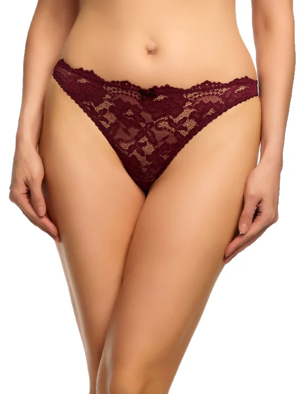 Cora Thong In Bordeaux By Dita Von Teese Lingerie - XS-L