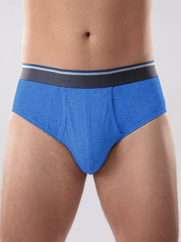 Anti Odor Cotton Tencel Cooling Brief - Blue Melange