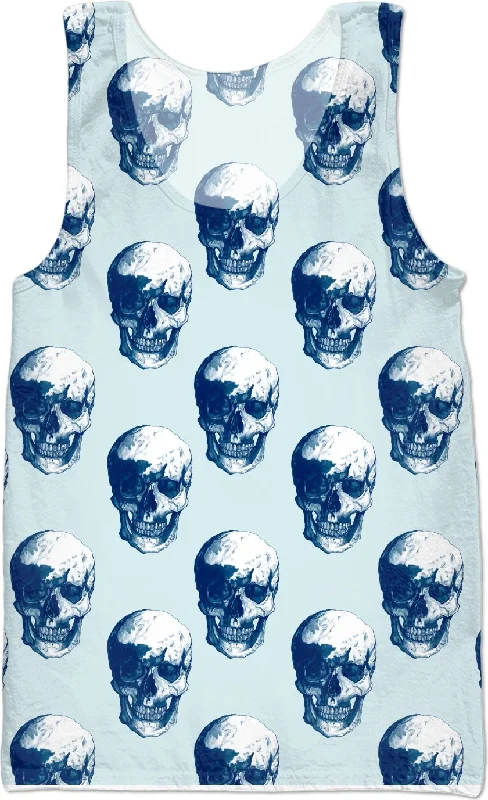 Ice Blue Polka Skulls Vest by Robert Bowen