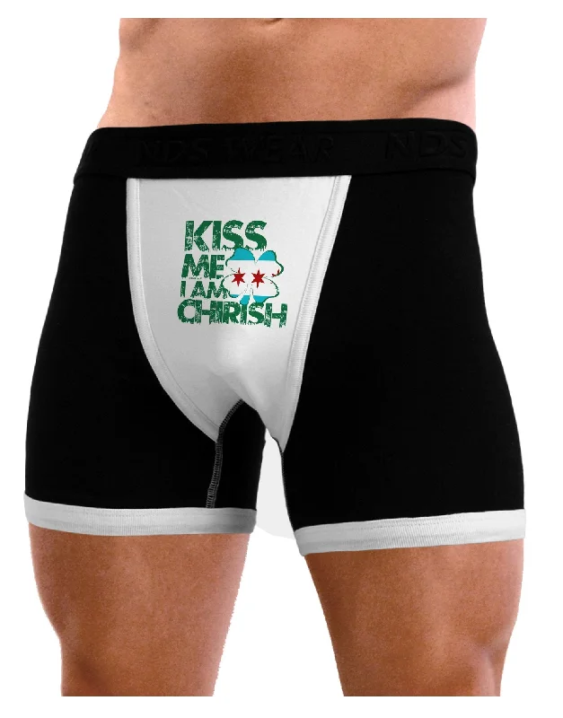 Kiss Me I&#8216;m Chirish Mens Boxer Brief Underwear by TooLoud