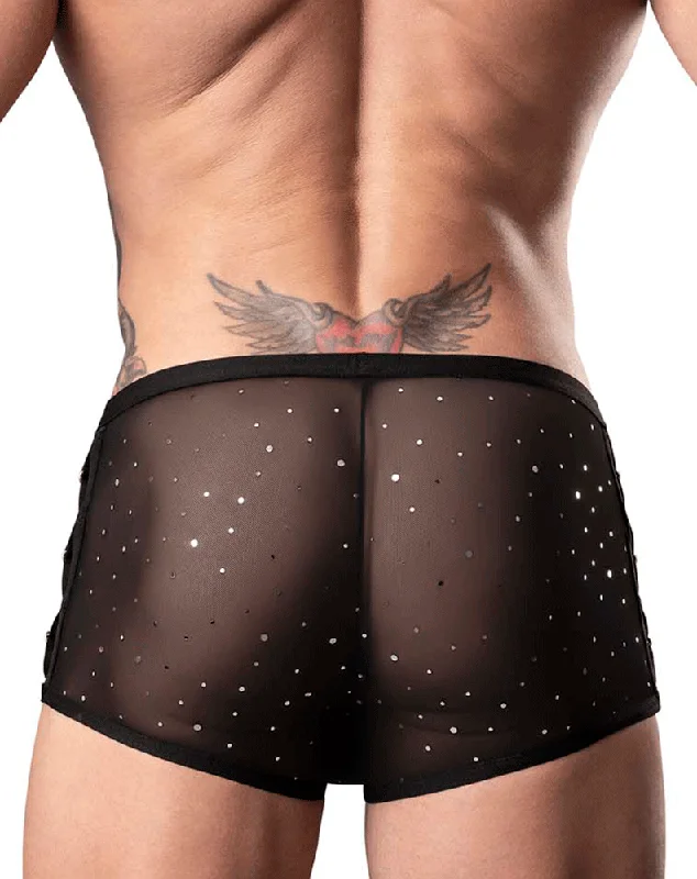 Male Power 147-288 Show Stopper Mini Short Silver Mesh Dot