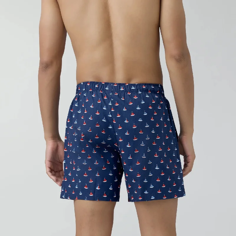 Remix Cotton Boxers Yacht Blue