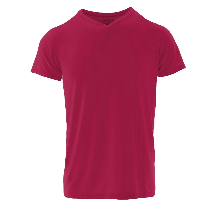 Men's Short Sleeve V-Neck Tee in Rhododendron