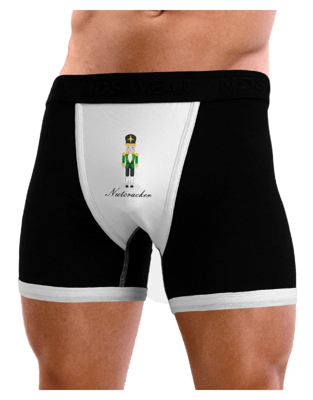 Nutcracker - Green Gold Black Text Mens Boxer Brief Underwear