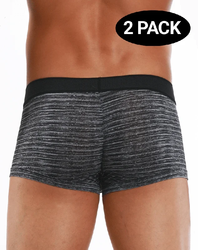 Papi 626183-962 Cool2 2pk Solid-print Brazilian Trunks Black-gray