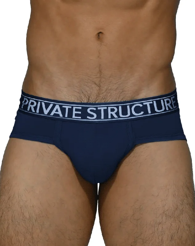 Private Structure Pbuz3748 Platinum Bamboo Contour Briefs Air Force Blue