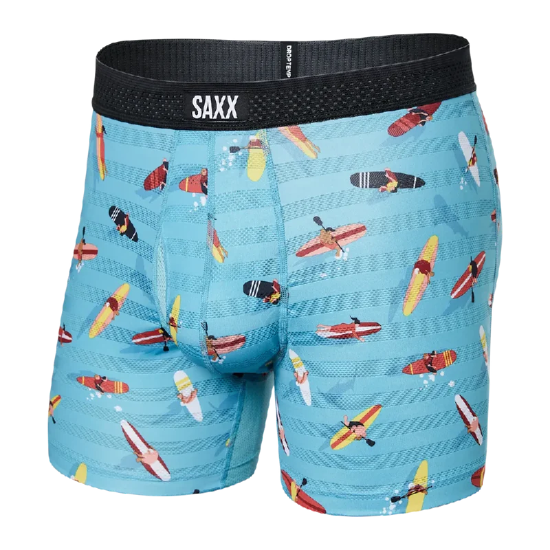 SAXX DropTemp Cooling Mesh Boxer Brief Underwear Paddlers Blue