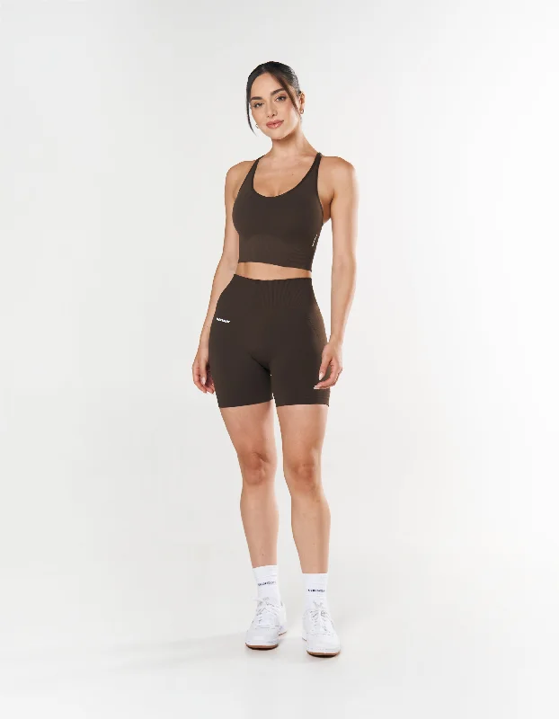 Seamless Strappy Crop - Espresso